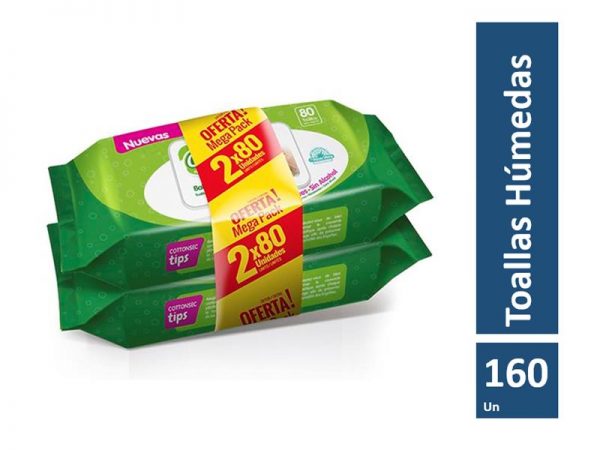 Toallitas Humedas Cottonsec Pack 2x80 Toallitas